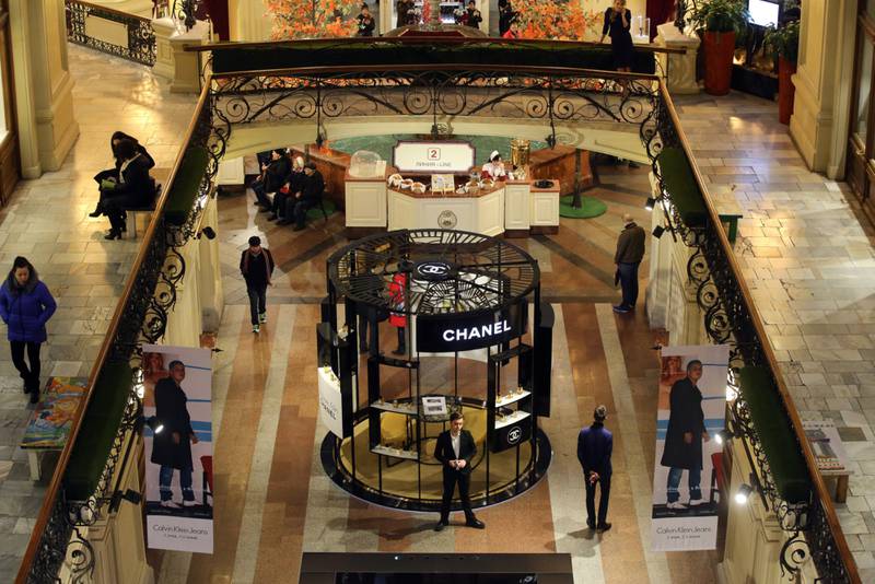 A Chanel concession occupies the middle of the lower floor of the GUM department store, on Red Square in the Russian capital. Bloomberg