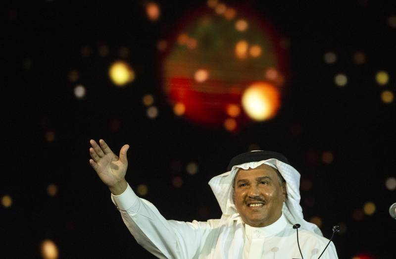 Saudi singer Mohammed Abdu performs at the newly built Super Dome in Jeddah, Saudi Arabia.