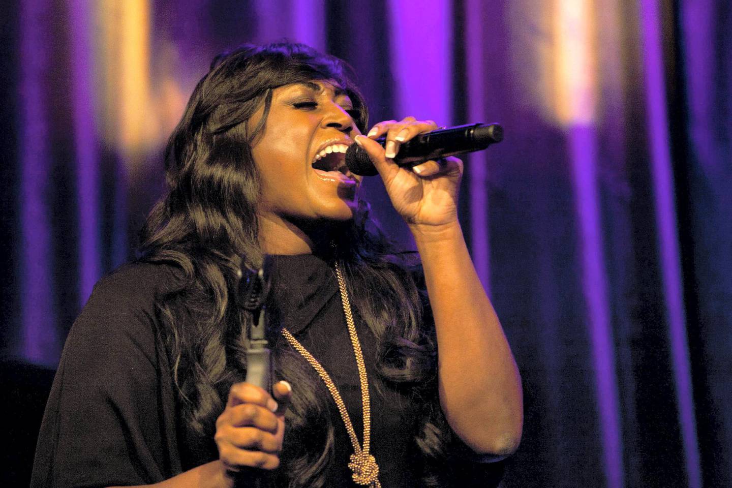 LONDON, ENGLAND - APRIL 18:  Mica Paris performs at "An Evening With Mitch Winehouse" in aid of the Amy Winehouse Foundation at The Hippodrome on April 18, 2014 in London, England.  (Photo by David M. Benett/Getty Images)