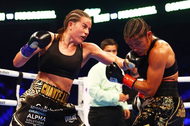Chantelle Cameron punches Jessica McCaskill. Getty