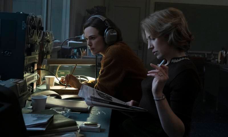 From left, Keira Knightley as Loretta McLaughlin and Carrie Coon as Jean Cole in Boston Strangler, releasing on Disney+ on March 17. All Photos: 20th Century Studios
