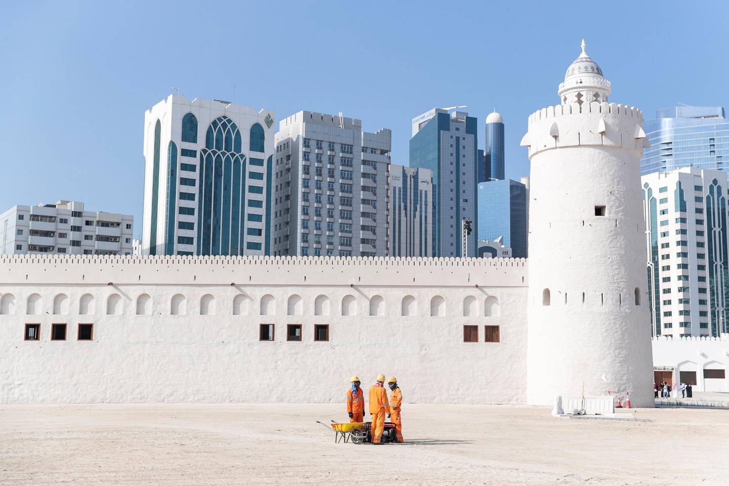 ABU DHABI, UNITED ARAB EMIRATES - DECEMBER 4, 2018. Qasr Al Hosn is the ancestral home of the Al Nahyan and the oldest building on Abu Dhabi Island.Qasr Al Hosn has witnessed the evolution of Abu Dhabi Island from a small coastal community to a world city. In that time, Qasr Al Hosn has been a fortified stronghold, a seat of rule, a royal home and a gathering place for the community.(Photo by Reem Mohammed/The National)Reporter: Section:  AC