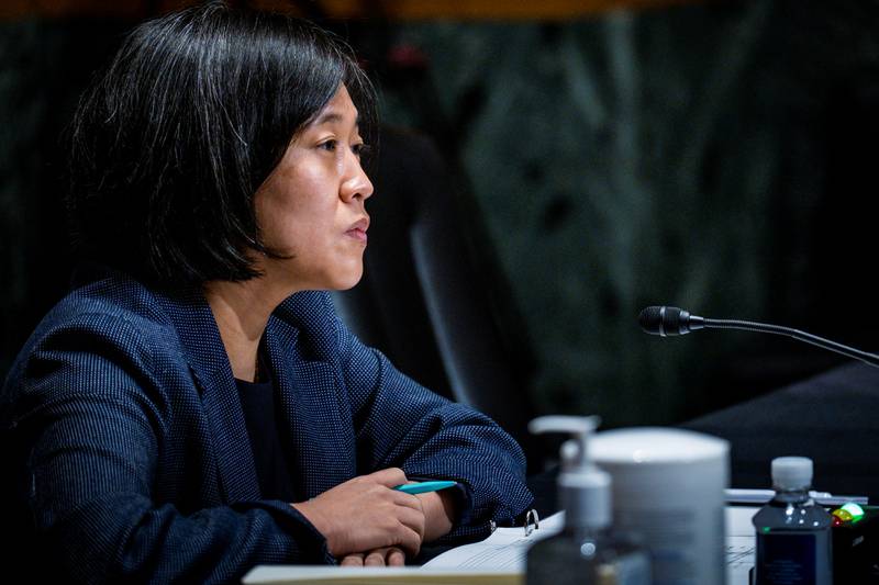 US Trade Representative Katherine Tai testifies before the Senate Finance Committee on Capitol Hill in May, 2021.