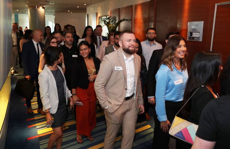 Estate agency candidates gather for an Allsopp and Allsopp recruitment day at Jumeirah Beach Hotel in Dubai. All pictures: Pawan Singh / The National