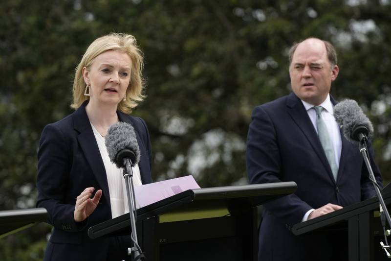 British Foreign Secretary Liz Truss sent a warning to Vladimir Putin during a visit to Australia for talks with her Australian counterpart. AP
