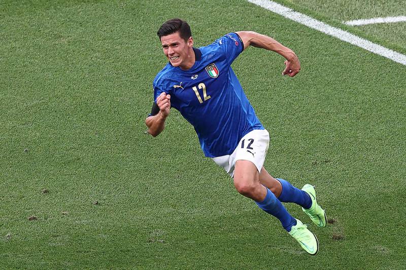 Italy's Matteo Pessina celebrates scoring for Italy in their 1-0 Euro 2020 win over Wales at the Stadio Olimpico in Rome on Sunday, June 20. AFP