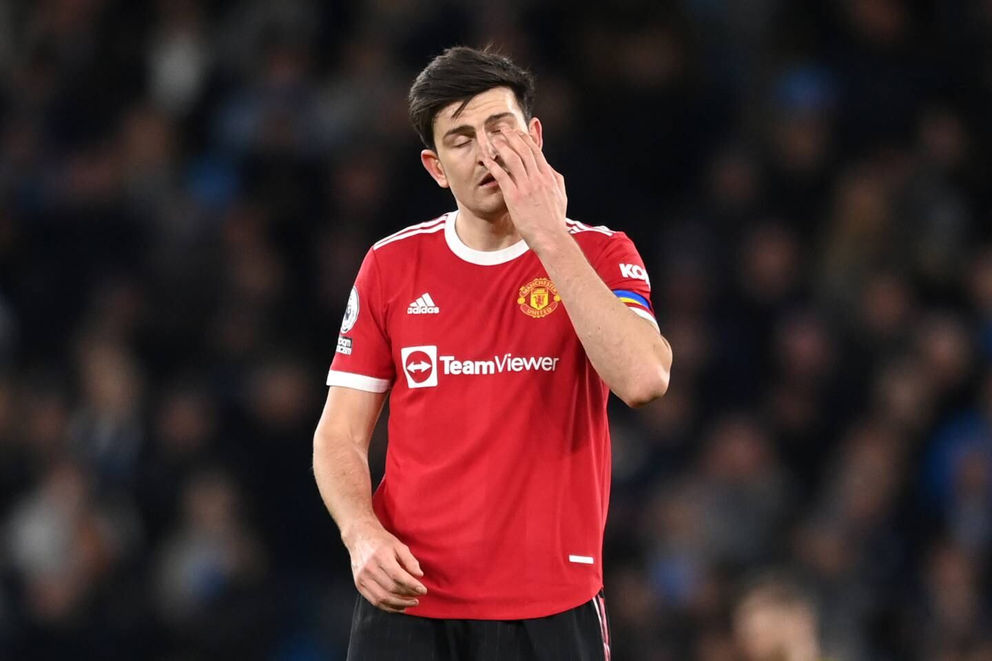 Harry Maguire has looked a haunted figure at Manchester United this season. Getty