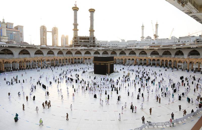 A general view of the Kaaba, the focal point of the Grand Mosque complex in the Saudi city of Makkah. AFP