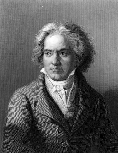 German composer and pianist Ludwig van Beethoven, captured in an etching made circa 1805. Getty