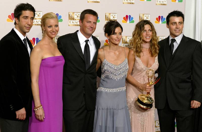 From left, David Schwimmer, Lisa Kudrow, Matthew Perry, Courteney Cox, Jennifer Aniston and Matt LeBlanc. Reuters
