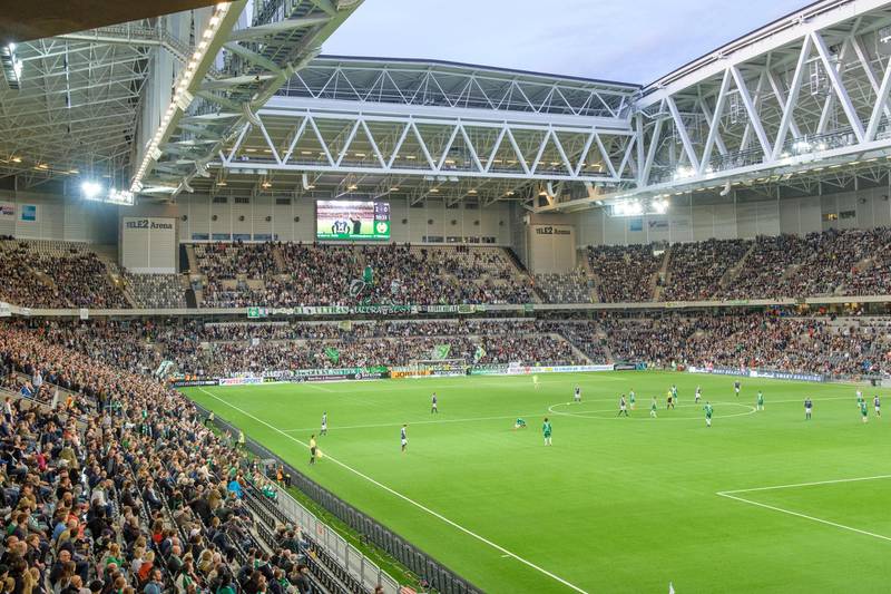 MDTA75 Tele2 arena is a multi-purpose stadium in Stockholm seating 32000 during football games is the home of Hammarby IF and Djurgardens IF.