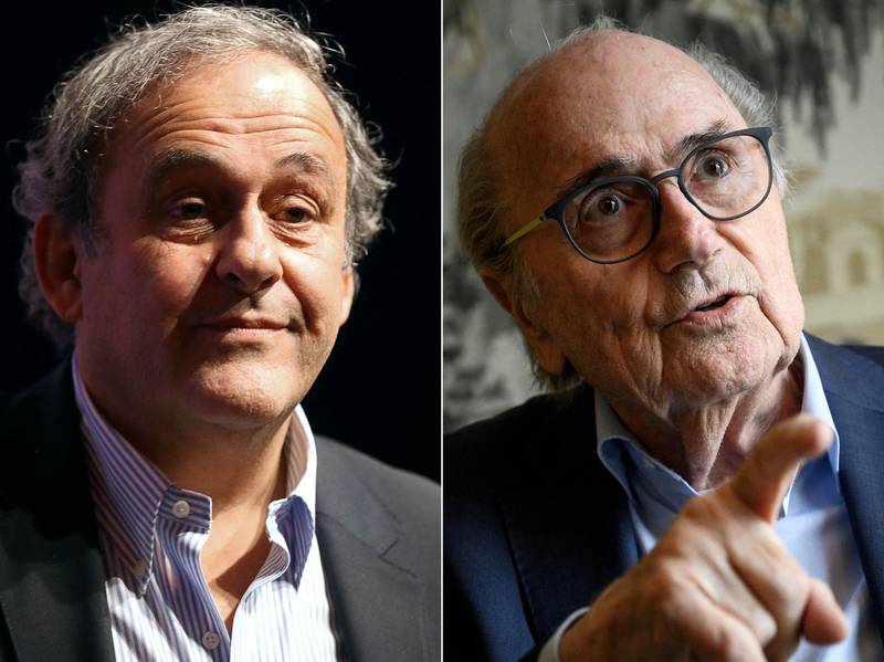 Michel Platini, left, and former Fifa president Sepp Blatter will appear before Swiss prosecutors on charges of fraud between June 8-22. AFP