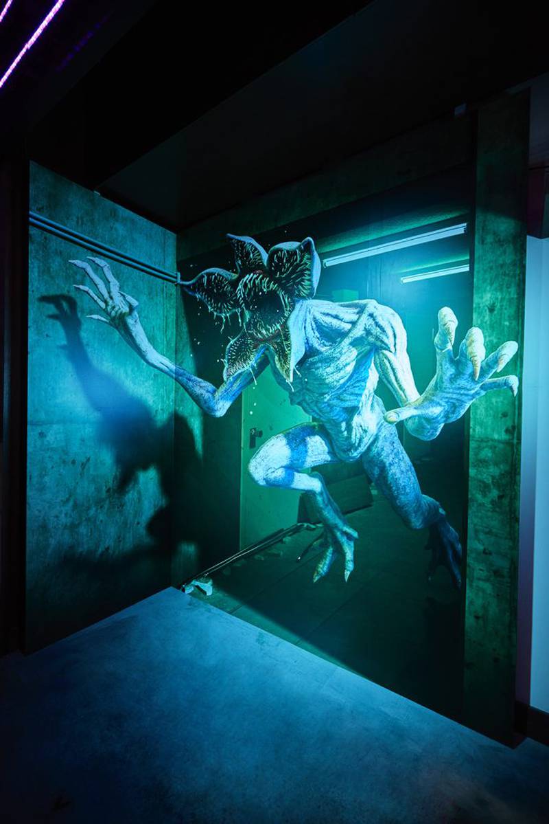 Patrons can take pictures next to the drama's signature Demogorgon monster while songs from the show play in the background.