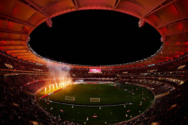 The view at the Optus Stadium in Perth before kick-off. Getty