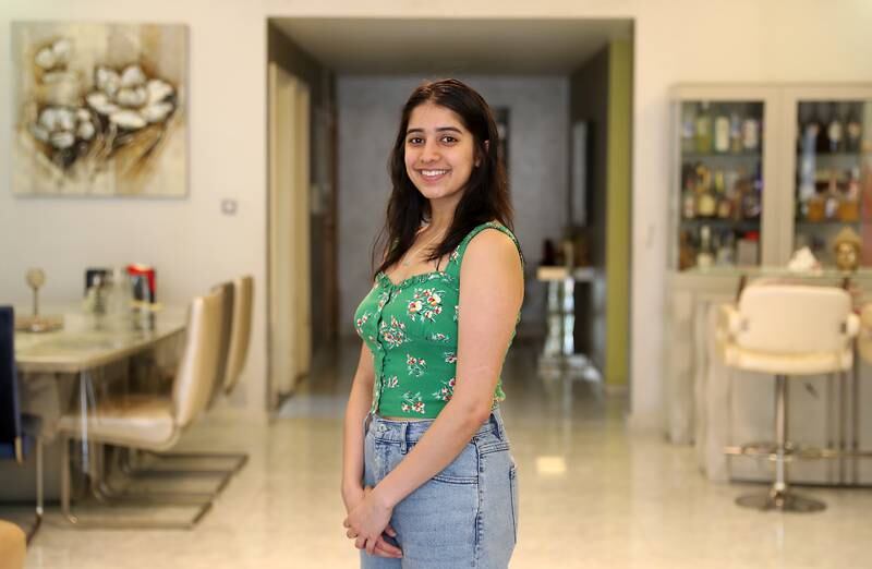 Vidhi Sawlani, a Grade 12 student in Dubai, says it is very hard to learn about money management unless one hears it directly from people who have made these decisions. Photo: Pawan Singh / The National