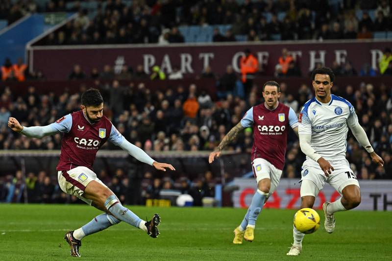 Morgan Sanson puts Aston Villa in front in the first half. AFP