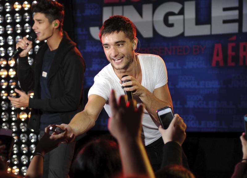 FILE - The Wanted's Tom Parker performs at Z100's Jingle Ball 2012 kickoff event in New York on Oct.  19, 2012.  Parker died Wednesday, March 30, 2022, after being diagnosed with an inoperable brain tumor.  He was 33.  (Photo by Evan Agostini / Invision / AP, File)
