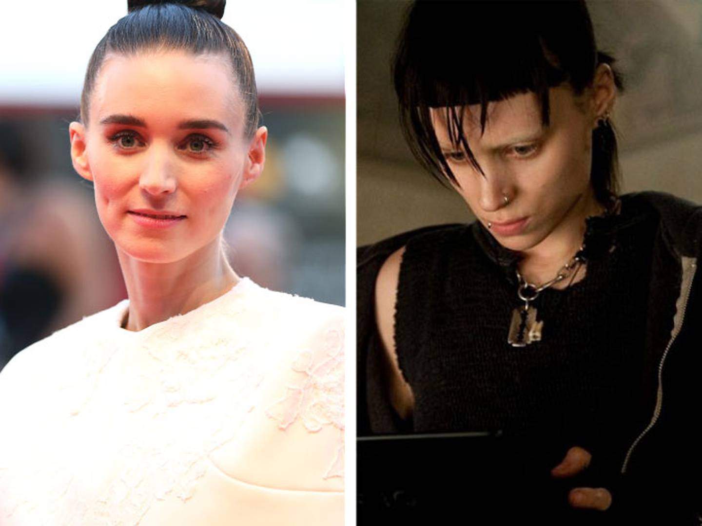 Rooney Mara in 'The Girl with the Dragon Tattoo'. Photos: Getty Images; 20th Century Studios