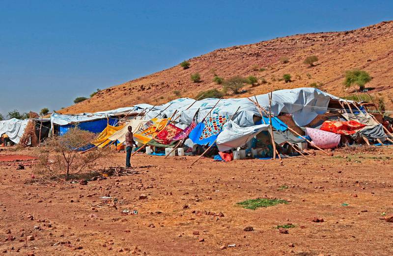 A make-shift shelter housing Ethiopian refugees who fled fighting in Tigray province at the Um Rakuba camp in Sudan's eastern Gedaref province. AFP