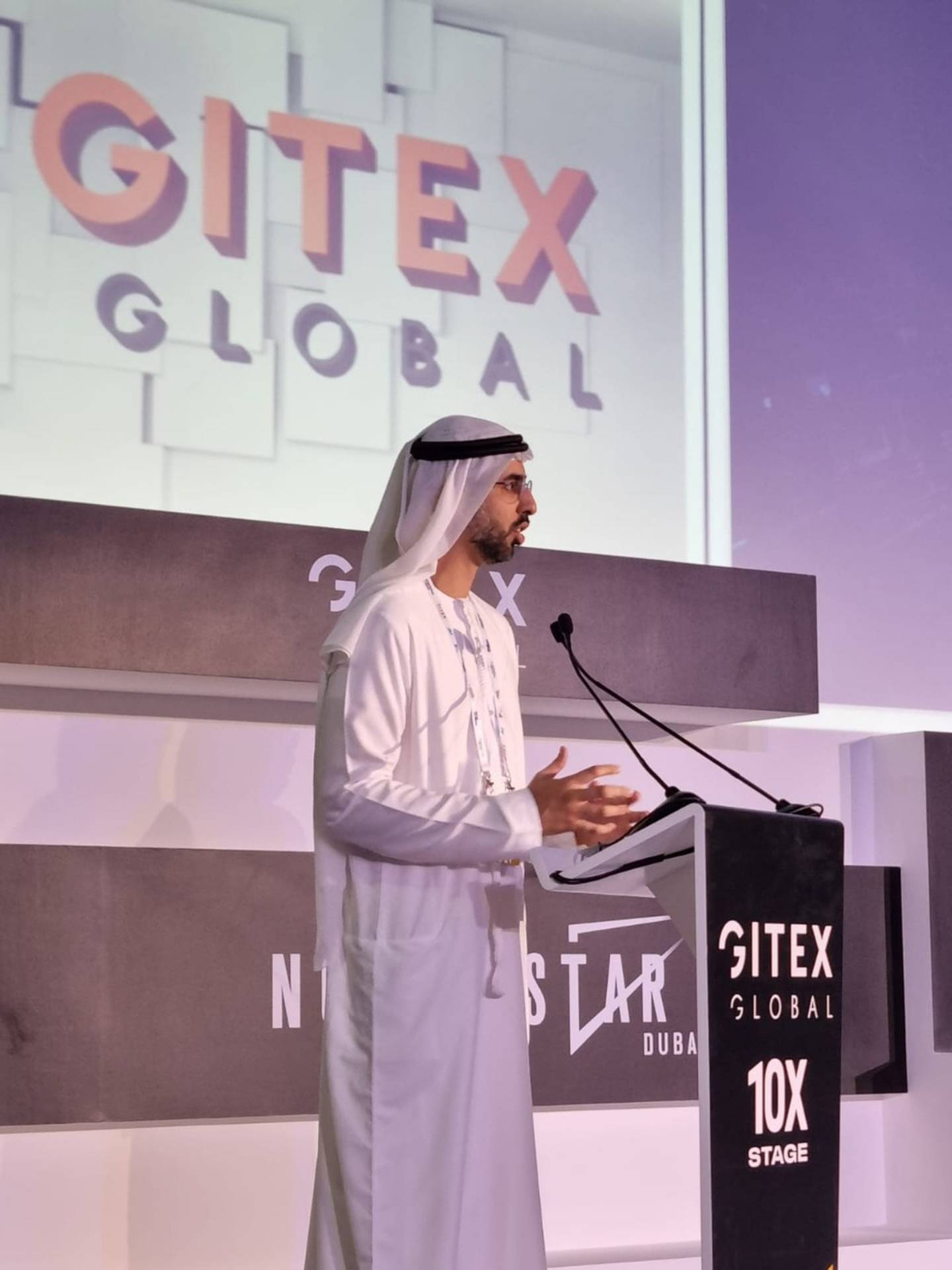 Omar Al Olama, Minister of State for Artificial Intelligence, Digital Economy and Remote Work Applications at the Expand North Star announcement. Handout