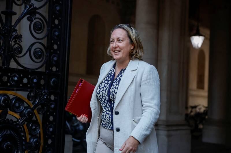Transport Secretary Anne-Marie Trevelyan arrives for the new Cabinet meeting. Reuters