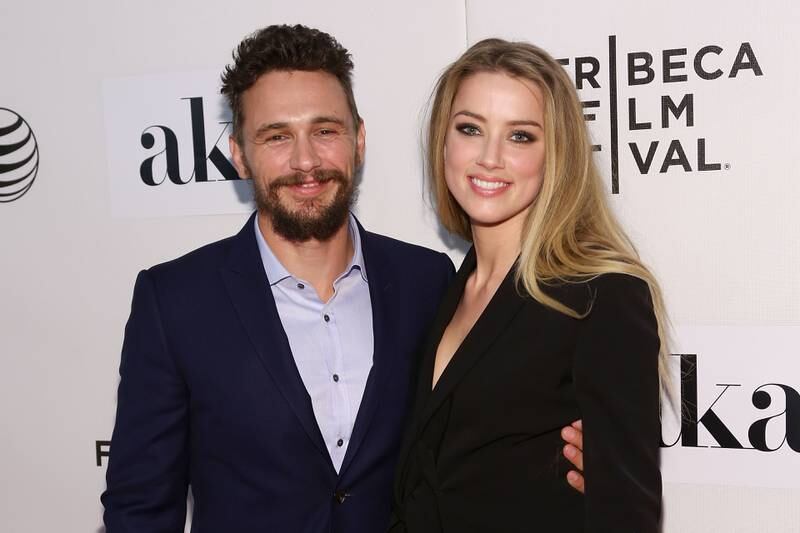James Franco and Amber Heard at the premiere of 'The Adderall Diaries' at the 2015 Tribeca Film Festival. Heard said her ex-husband, Johnny Depp, 'hated' Franco. Photo:  FilmMagic