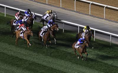 Lord North ridden by Frankie Dettori in action during the Dubai Turf.  Reuters
