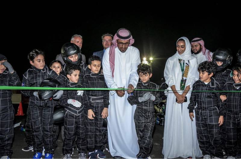 Prince Khalid bin Al Faisal, chairman of the Saudi Automobile & Motorcycle Federation (SAMF), inaugurates the 'Saudi Stars' initiative in Jeddah.