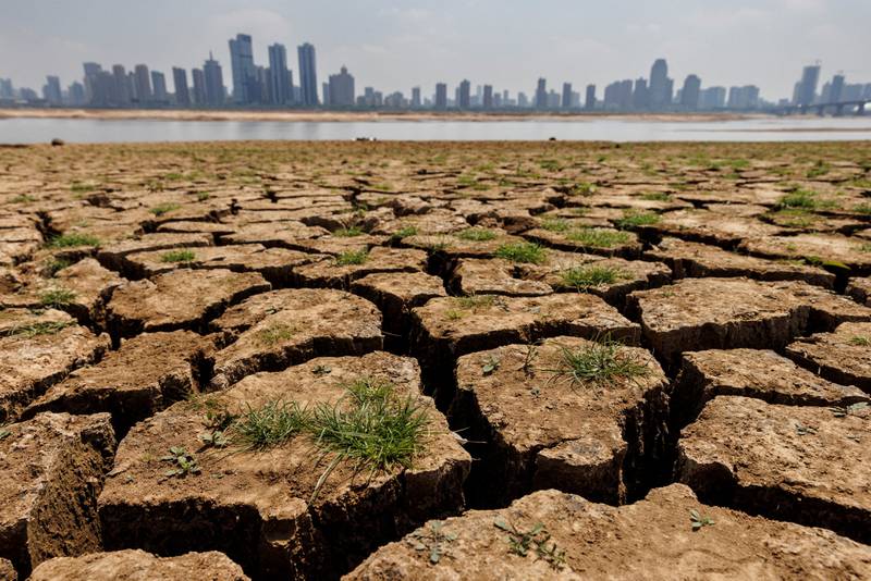 A partially dried-up river bed during a drought in Nanchang, China, last year. Reuters