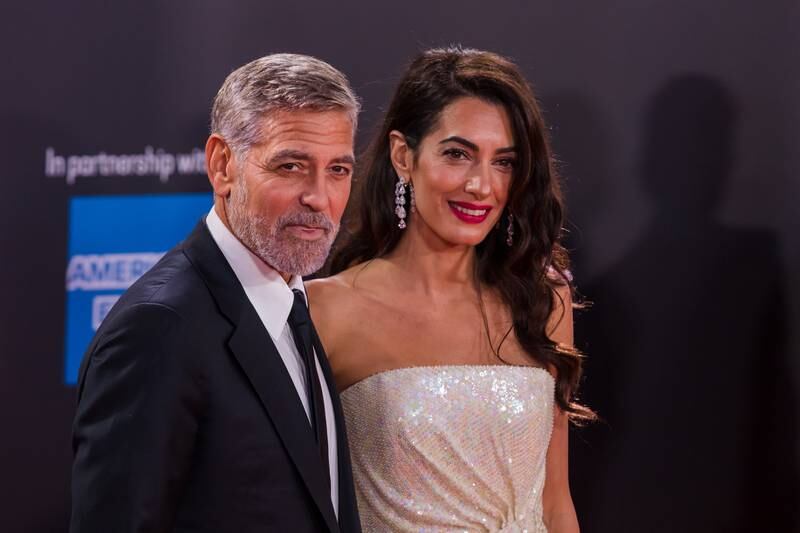 George and Amal Clooney at the UK premiere of 'The Tender Bar'. EPA