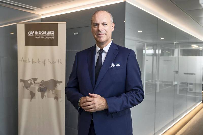 DUBAI, UNITED ARAB EMIRATES. 05 November 2019. Q&A with Davis Hall, Global Head of Foreign Exchange and precious metals advisory at Indosuez Wealth Management. (Photo: Antonie Robertson/The National) Journalist: Nada El Sawy. Section: Business.