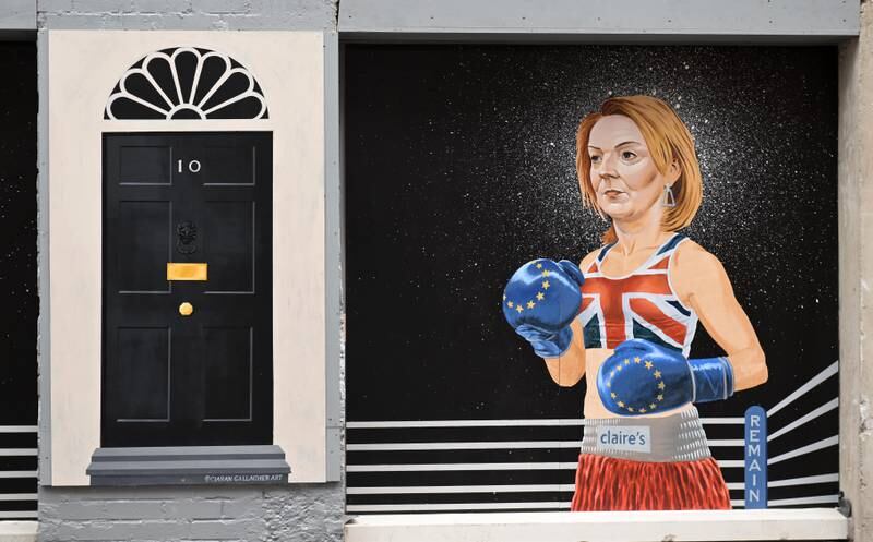 A mural depicting the new Conservative party leader Liz Truss in Belfast, Northern Ireland. Getty Images