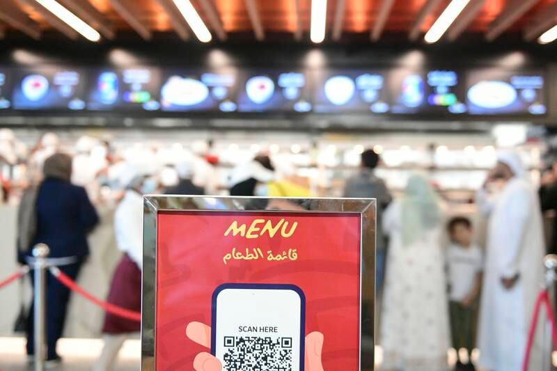 Customers at the Abu Dhabi branch can scan the menu via a QR code 