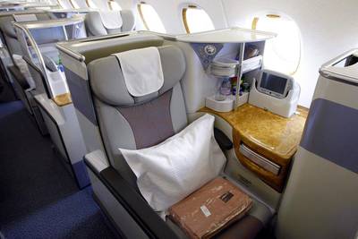 Emirates Airline’s Airbus A380 provides the post-Concorde era comfort of business travel. Chip East / Reuters