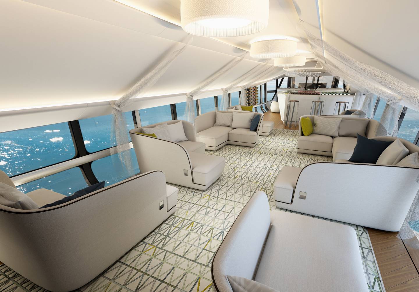 The interior of the airship would be like a luxury hotel. Photo: Hybrid Air Vehicles Ltd and Design Q