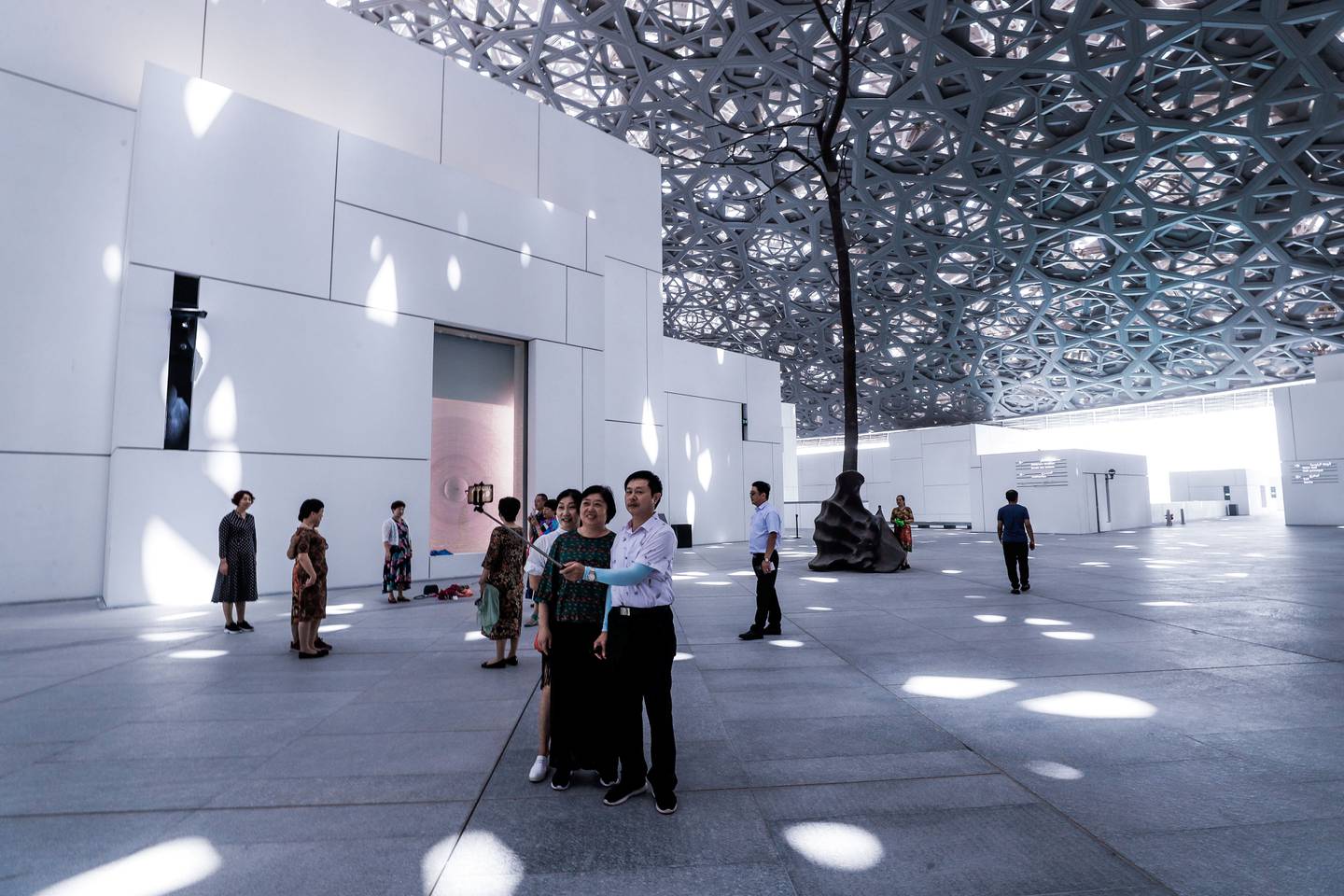 Abu Dhabi, U.A.E., September 4, 2018. The Louvre new exhibitions.--  Japanese Connections, The Birth of Modern Decor.-- Chinese tourists at the Louvré.Reporter:  Melissa GronlundSection: