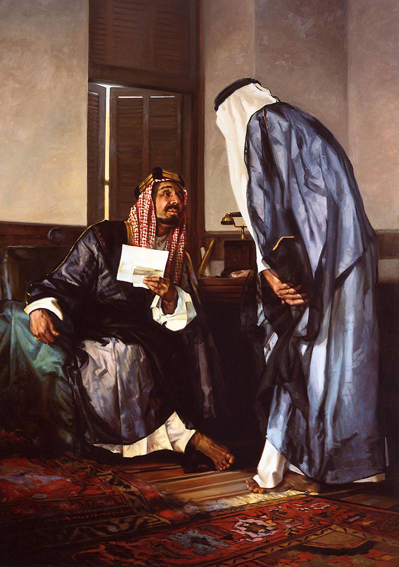 Portrait of King Abdulaziz by Edman O'Aivazian. Courtesy: Garin O'Aivazian 