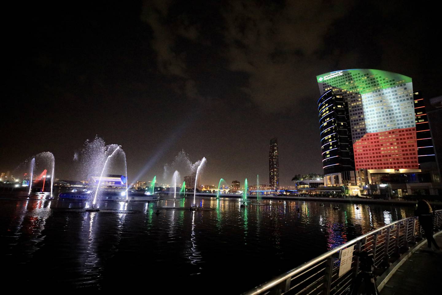 Kuwait National Day illuminations at Dubai Festival City. Photo: Dubai Festivals and Retail Establishment