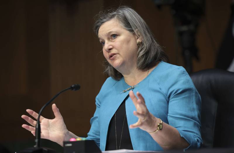 Undersecretary of State for Political Affairs Victoria Nuland testifies before a Senate Foreign Relation Committee hearing on Ukraine in Washington. Getty Images / AFP