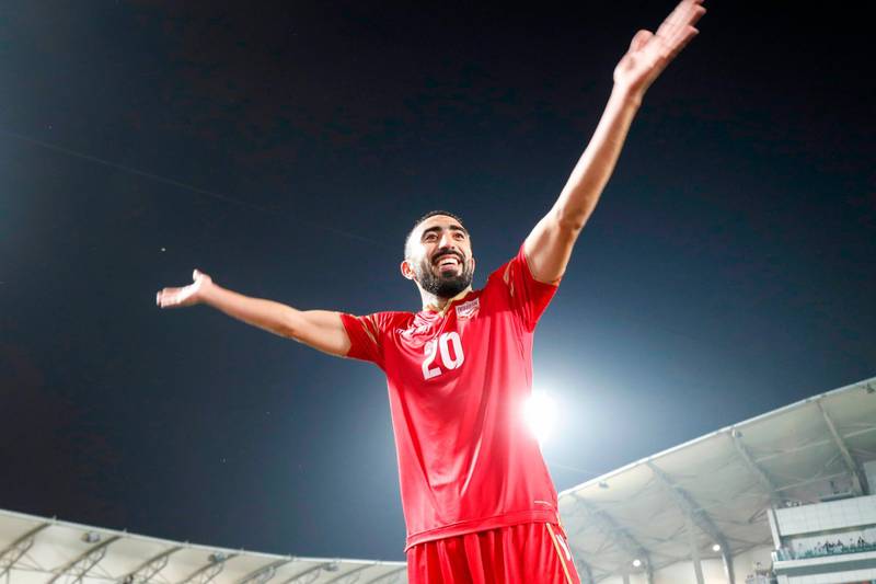 Bahrain forward Mahdi Al Humaidan celebrates. AFP