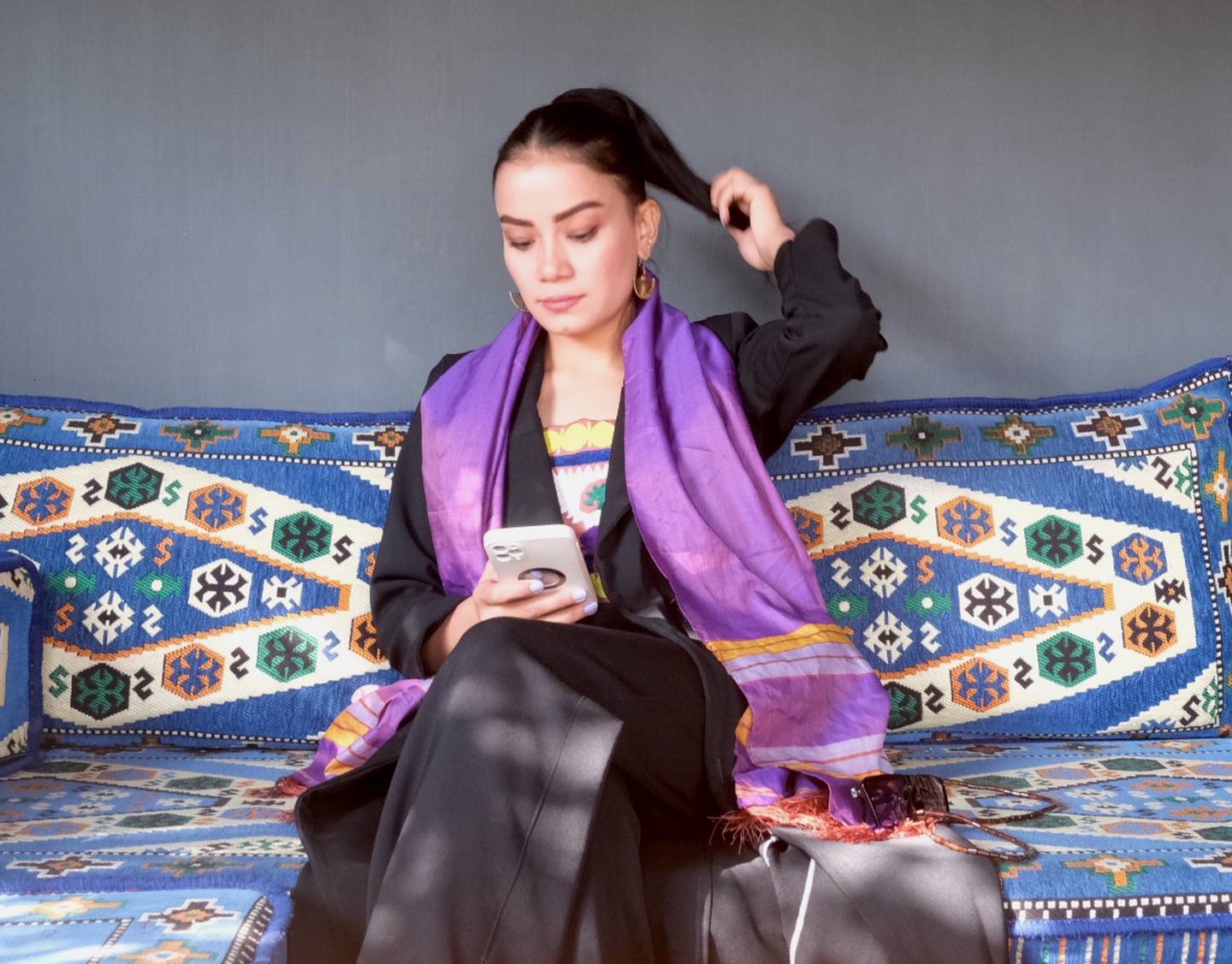 Karima Katayon, owner of an Afghan clothing brand and TikTok influencer who stayed in Afghanistan after the Taliban took over. Photo: Ali M Latifi