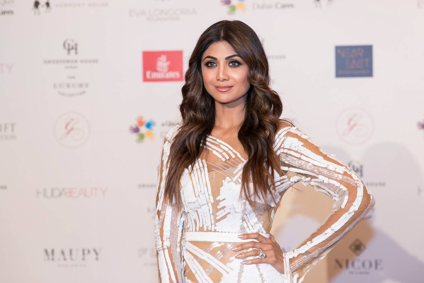 DUBAI, UNITED ARAB EMIRATES - DECEMBER 13, 2018. Actress Shilpa Shetty at the Global Gift Gala red carpet.The gala returns to Dubai for the sixth time. The event is held at the Grosvenor House.(Photo by Reem Mohammed/The National)Reporter: Section:   NA