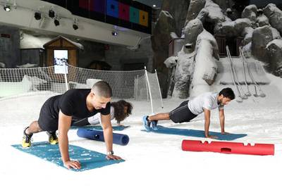 Ski Dubai offers free snow-aerobics classes to get people fit through a fun, unique and memorable 30 day fitness plan. A Ski Dubai initiative, Snow-robics will put participants thorough a high effect 45 minute session. Courtesy Ski Dubai