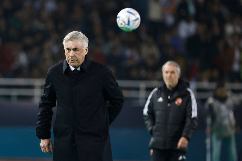 Real Madrid's Italian coach Carlo Ancelotti on the sidelines. AFP