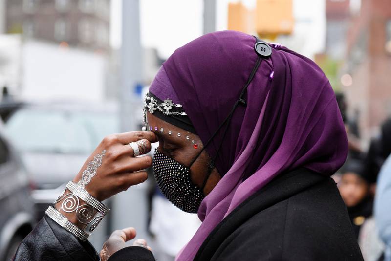 A woman attends Eid Al Fitr celebrations in the US. Reuters