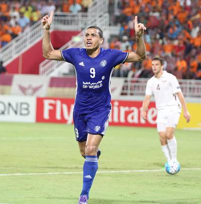 El Jaish, in white, were undone 3-0, thanks largely to two goals from Wanderley, in the 3-0 first-leg defeat in Doha. The Asian Football Confederation have since forced Nasr to forefeit the result, as a result of an impending investigation into Wanderley allegedly falsifying an Indonesian passport. Courtesy Al Nasr FC