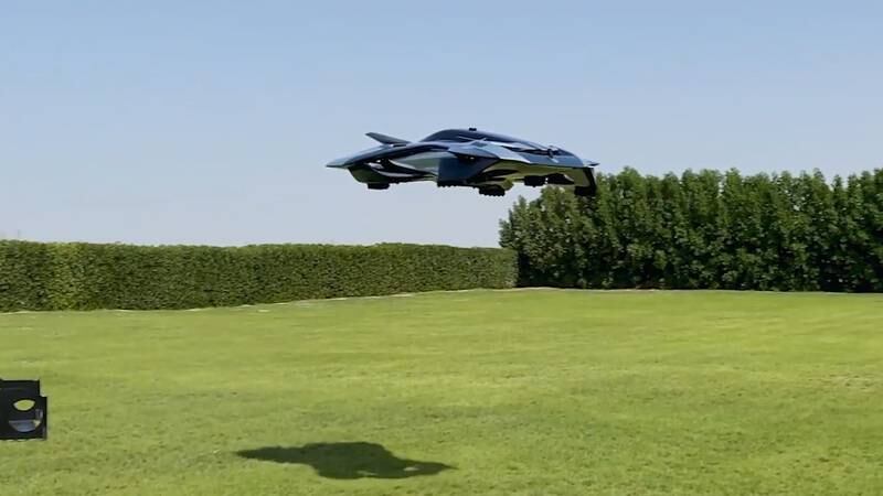 A video shows the supercar-like vehicle taking off, reaching an altitude of about 13ft and a speed of 40kph before making a controlled landing.