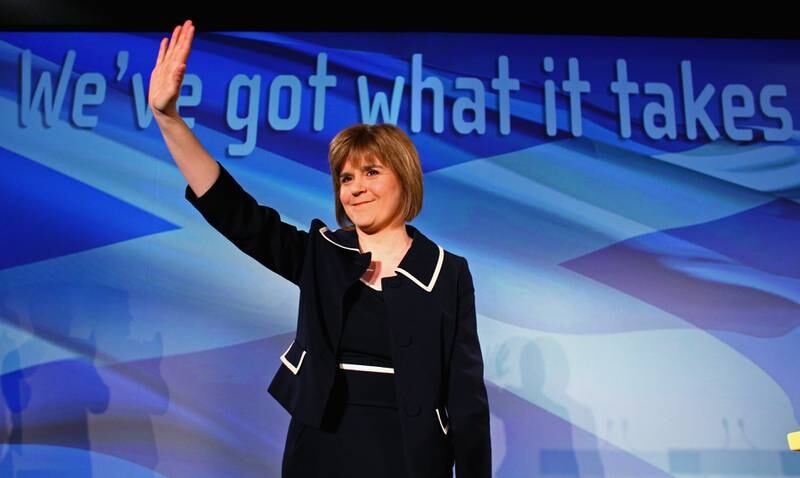 After her key note speech at the SNP spring conference in April 2009 in Glasgow. Getty