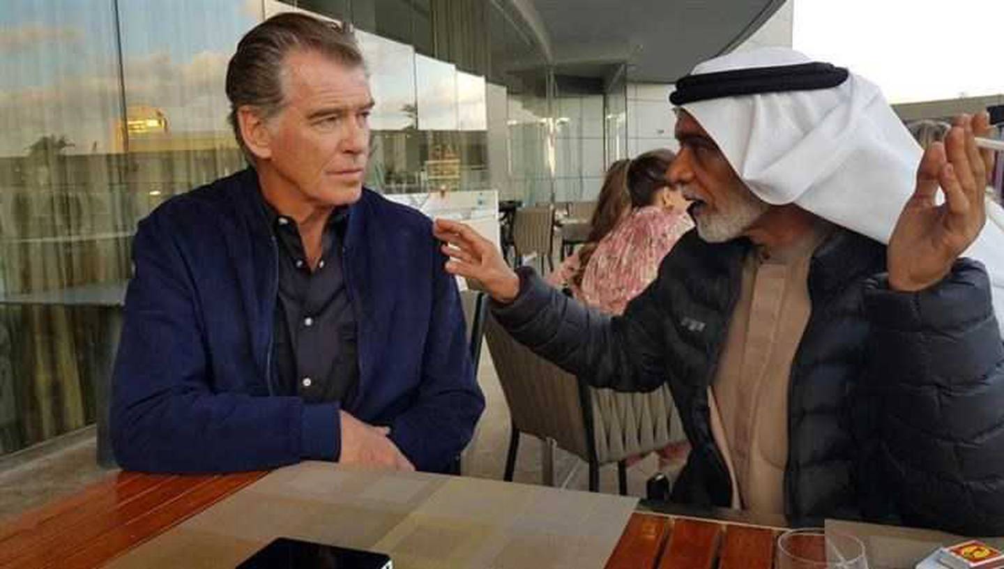 Mansoor Alfeeli worked with Pierce Brosnan in the US heist film 'The Misfits', which was shot in the UAE. Photo: Mansoor Alfeeli