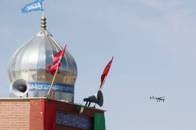 A drone flies above Iran's skyline. Reuters